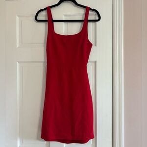 Lulu’s open back red dress